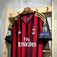 ÁO ĐẤU AC MILAN 2013/14 RETRO HÀNG THÁI SÂN NHÀ ĐỎ TAY NGẮN IN LOGO C1 & KAKA' #22