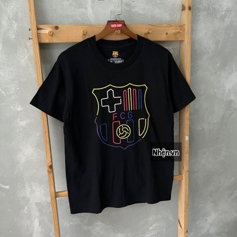 ÁO THUN BARCELONA LOGO HIỆU ỨNG ĐÈN NEON MÀU ĐEN