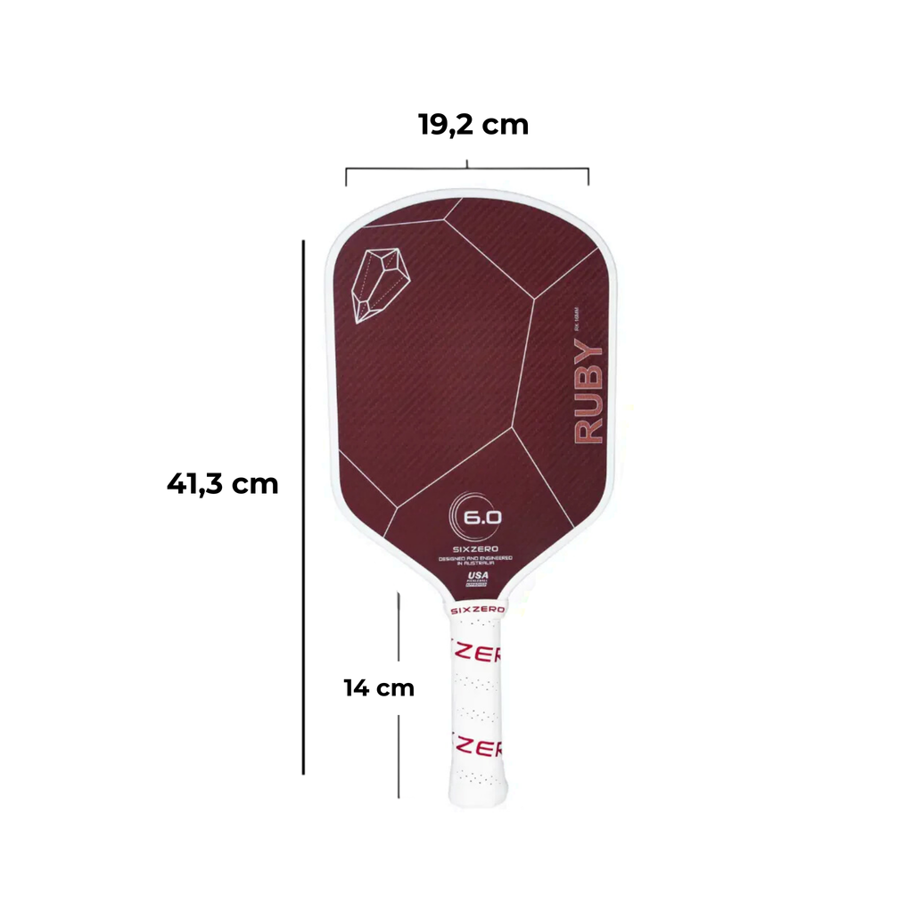 VỢT PICKLEBALL SIX ZERO RUBY WHITE AND RED - 14mm