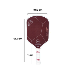 VỢT PICKLEBALL SIX ZERO RUBY WHITE AND RED - 16mm