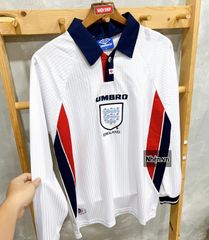ÁO ĐẤU TUYỂN ANH 1998 RETRO HÀNG THÁI SÂN NHÀ TRẮNG TAY DÀI