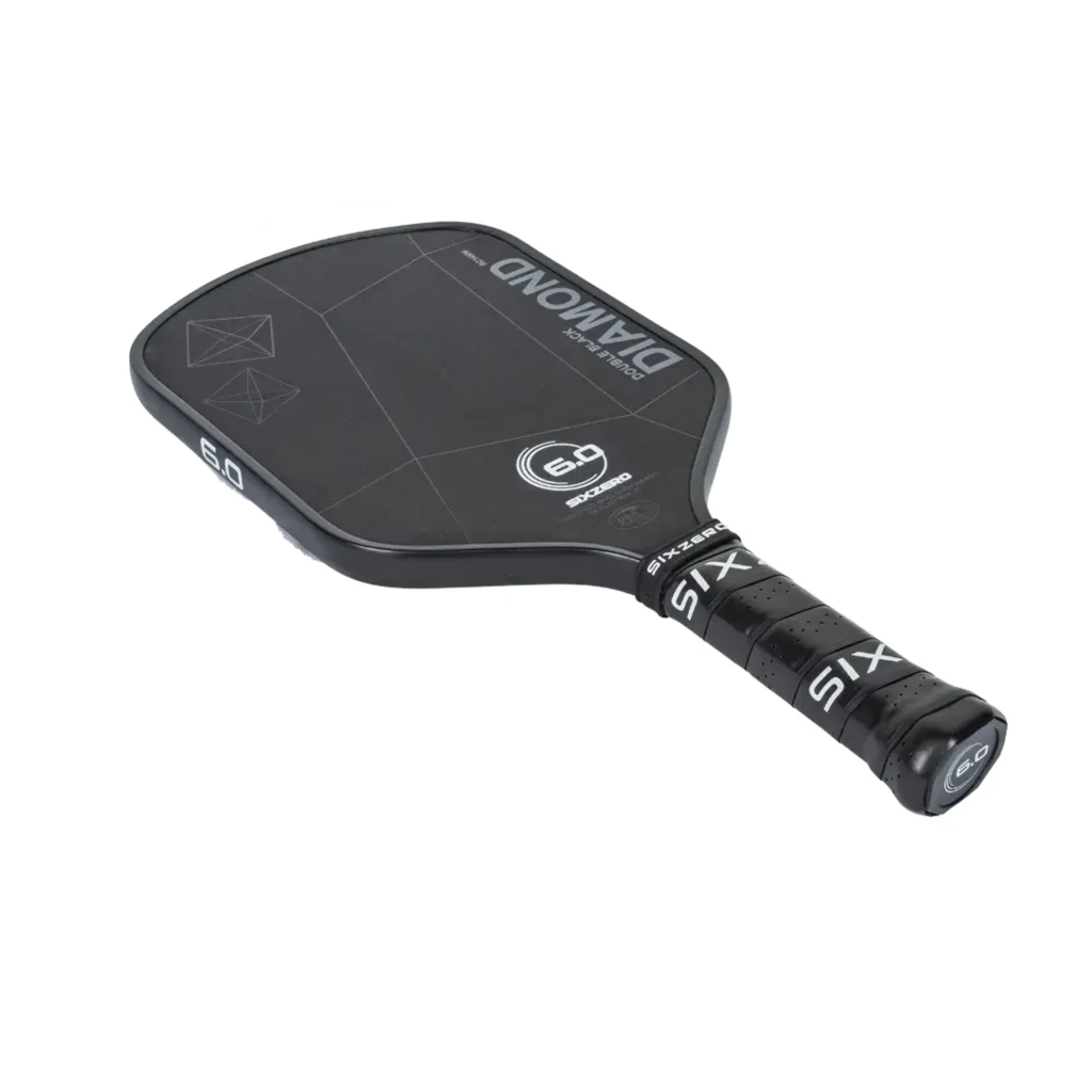 VỢT PICKLEBALL SIX ZERO DOUBLE BLACK DIAMOND CONTROL - BLACK WITH WHITE 6.0 LOGO