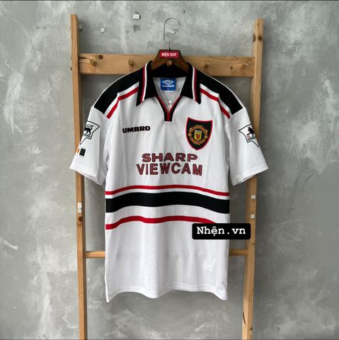 ÁO ĐẤU MANCHESTER UNITED 1997/99 RETRO HÀNG THÁI SÂN KHÁCH TRẮNG IN LOGO NHA & BECKHAM #7