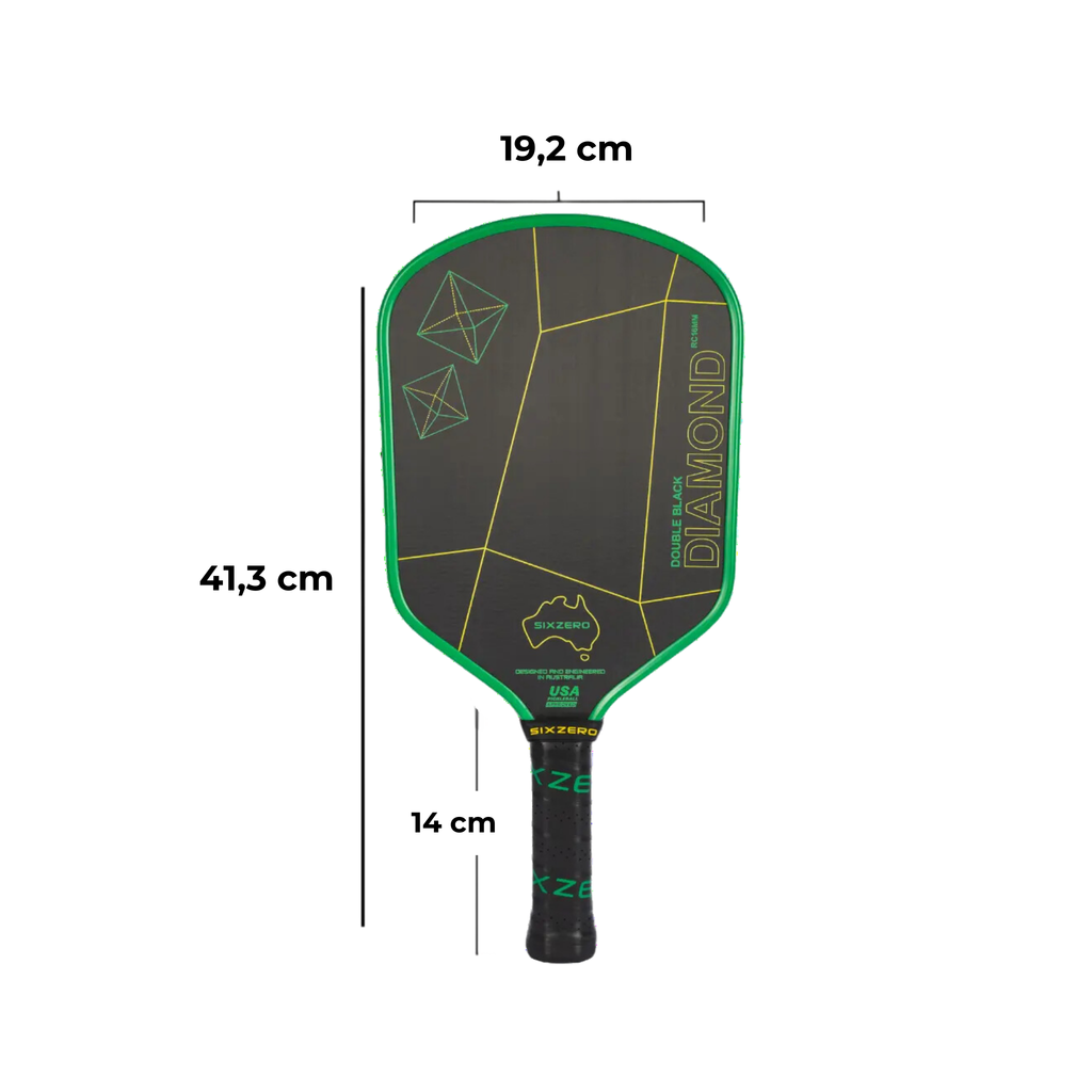 VỢT PICKLEBALL SIX ZERO DOUBLE BLACK DIAMOND CONTROL - GREEN AND GOLD AUSTRALIA