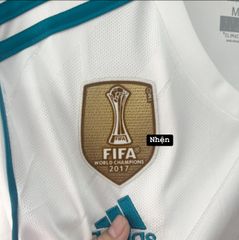 ÁO ĐẤU REAL MADRID 2017/18 RETRO HÀNG THÁI SÂN NHÀ TRẮNG SỌC XANH TAY DÀI IN FULL LOGO CHI TIẾT CK & RONALDO #7