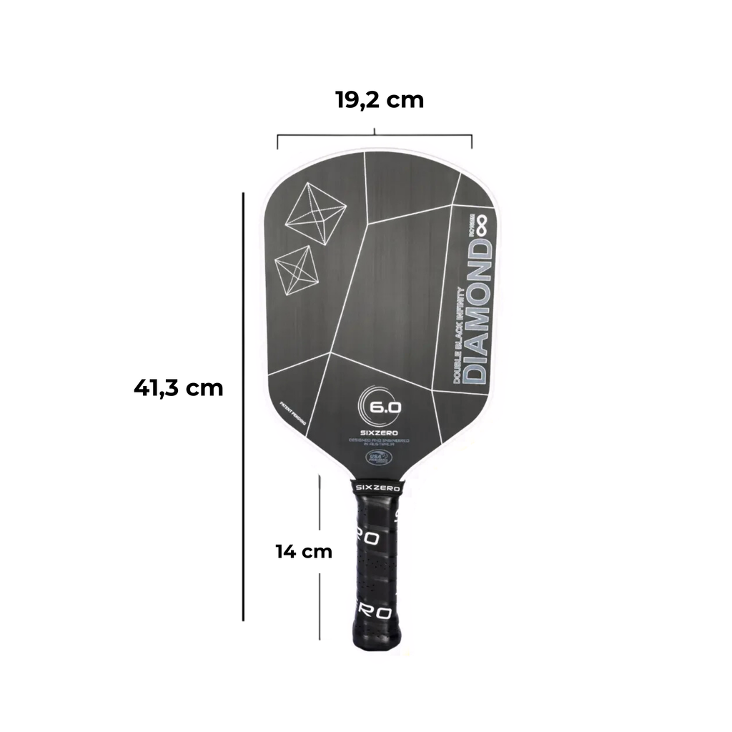 VỢT PICKLEBALL INFINITY EDGELESS SIX ZERO DOUBLE BLACK DIAMOND CONTROL - BLACK WITH WHITE 6.0