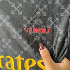 ÁO ĐẤU AC MILAN OFF WHITE 2025/26 HÀNG THÁI ĐEN PLAYER