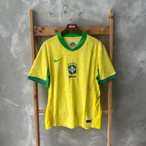 ÁO ĐẤU ĐỘI TUYỂN BRAZIL SÂN NHÀ 2024/25 BẢN FAN - BRAZIL HOME KIT 2024