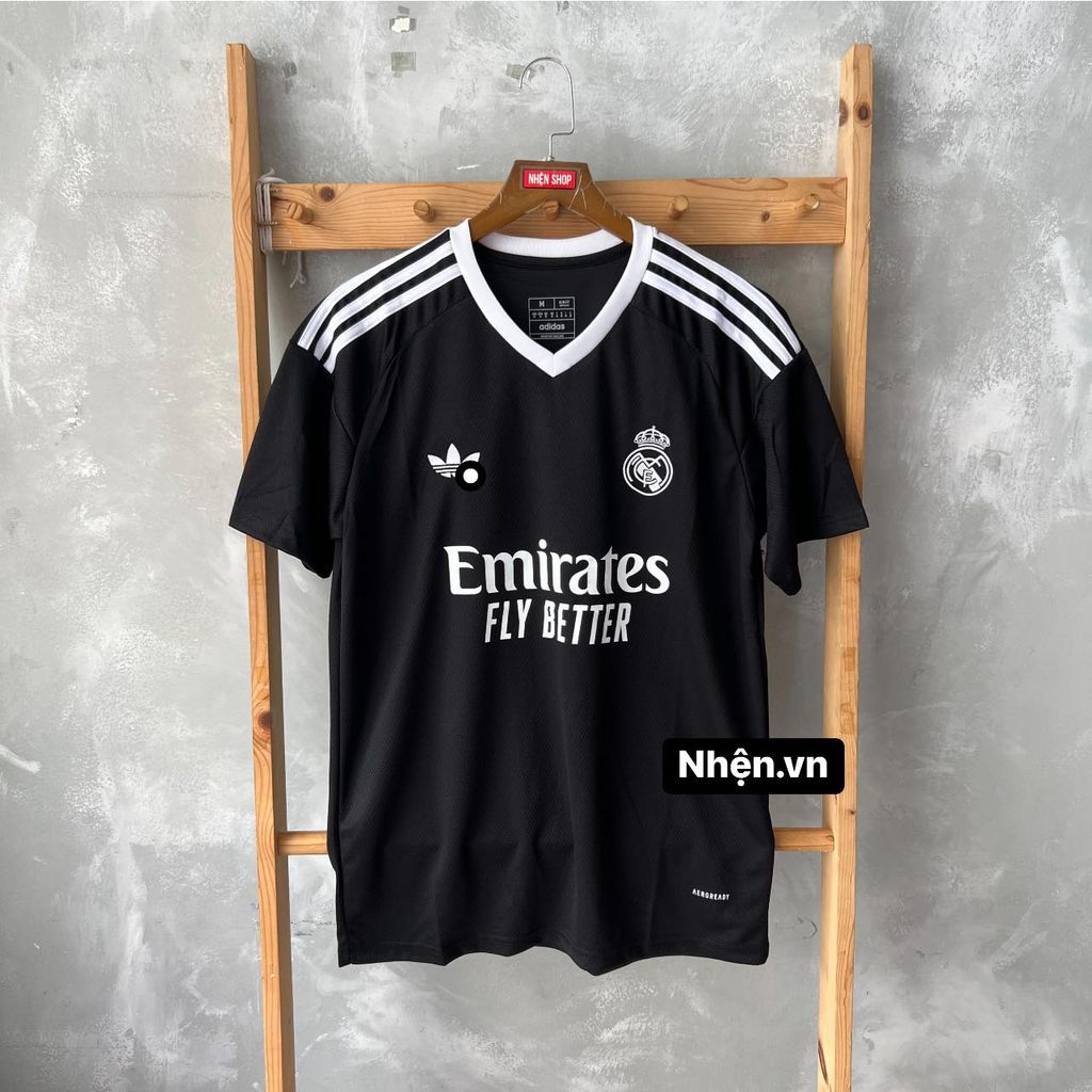 ÁO ĐẤU REAL MADRID 2024/25 HÀNG THÁI THỦ MÔN ĐEN FAN