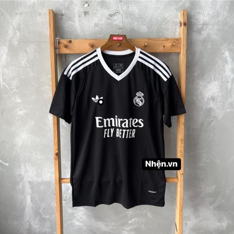 ÁO ĐẤU REAL MADRID 2024/25 HÀNG THÁI THỦ MÔN ĐEN FAN