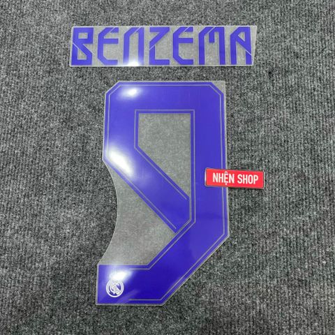 [AUTHENTIC - CHÍNH HÃNG] NAMESET BENZEMA #9 REAL MADRID SÂN NHÀ 2021-22