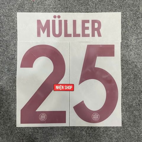 NAMESET MULLER 25 AUTHENTIC BAYERN MUNICH SÂN KHÁCH KEM THỨ 3 2024/25 UCL & BUNDESLIGA