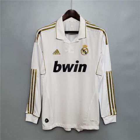 ÁO ĐẤU REAL MADRID SÂN NHÀ MÙA GIẢI 2011/12 TAY DÀI - REAL MADRID HOME KIT 2011/12