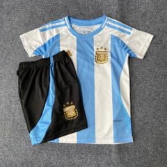 BỘ ĐẤU TRẺ EM TUYỂN ARGENTINA 2024/25 HÀNG THÁI SÂN NHÀ XANH SỌC TRẮNG FAN