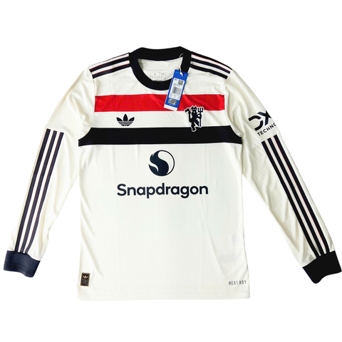 ÁO ĐẤU MANCHESTER UNITED 2024/25 CHÍNH HÃNG SÂN KHÁCH THỨ BA TRẮNG PLAYER TAY DÀI - IY7812 - SIZE M ( UK )
