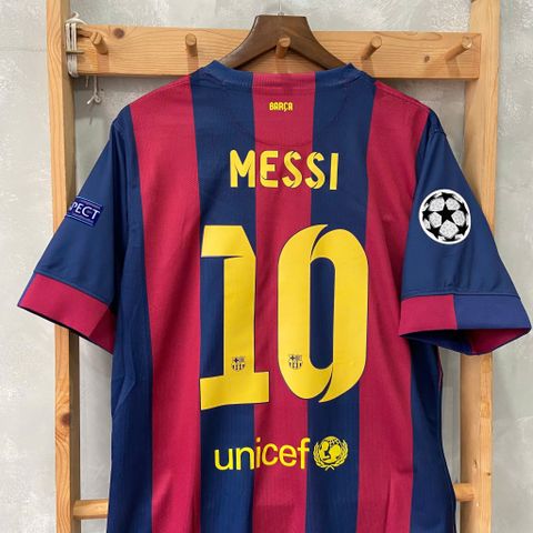 ÁO ĐẤU BARCELONA 2014/15 RETRO HÀNG THÁI SÂN NHÀ IN FULL LOGO CHI TIẾT CK & MESSI #10