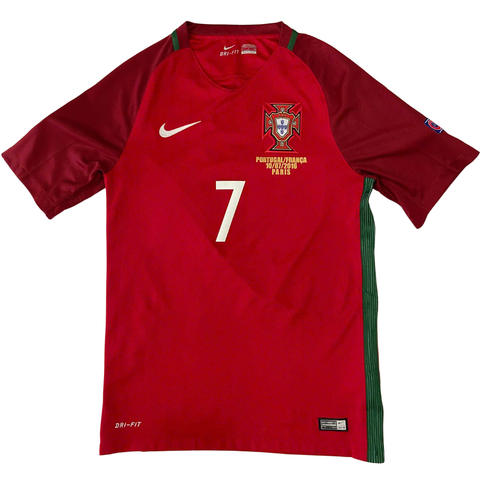 ÁO BÓNG ĐÁ TUYỂN BỒ ĐÀO NHA 2016/18 CHÍNH HÃNG SÂN NHÀ FAN RONALDO #7 - S (ÂU)