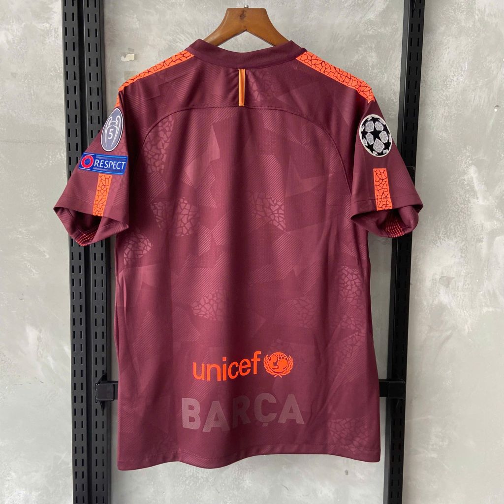 ÁO ĐẤU BARCELONA 2017/18 RETRO HÀNG THÁI SÂN KHÁCH THỨ BA ĐỎ ĐÔ