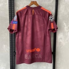 ÁO ĐẤU BARCELONA 2017/18 RETRO HÀNG THÁI SÂN KHÁCH THỨ BA ĐỎ ĐÔ