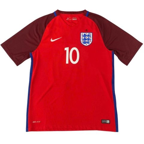 ÁO BÓNG ĐÁ TUYỂN ANH 2016/17 CHÍNH HÃNG SÂN KHÁCH FAN ROONEY #10 - M (ÂU)