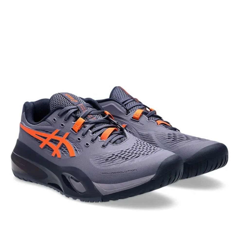 GIÀY TENNIS PICKLEBALL ASICS GEL RESOLUTION X GREYISH PURPLE NOVA ORANGE 1041A487-500