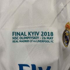 ÁO ĐẤU REAL MADRID 2017/18 RETRO HÀNG THÁI SÂN NHÀ TRẮNG SỌC XANH TAY DÀI IN FULL LOGO CHI TIẾT CK & RONALDO #7
