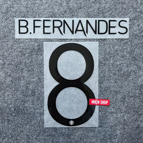 [AUTHENTIC - CHÍNH HÃNG] NAMESET B.FERNANDES #8 MANCHESTER UNITED SÂN KHÁCH TRẮNG 2022-23