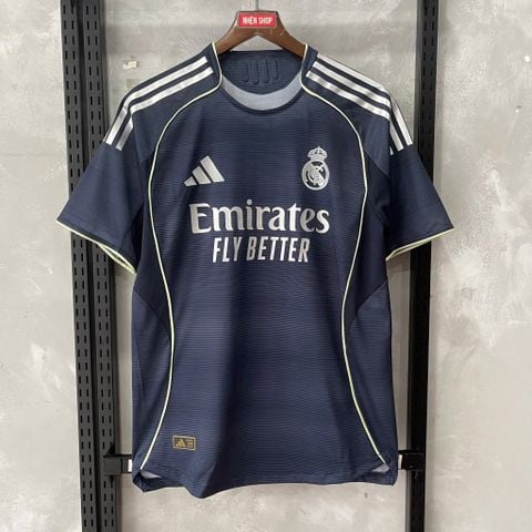 ÁO ĐẤU REAL MADRID 2025/26 HÀNG THÁI SÂN KHÁCH XANH ĐEN PLAYER