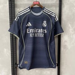 ÁO ĐẤU REAL MADRID 2025/26 HÀNG THÁI SÂN KHÁCH XANH ĐEN PLAYER
