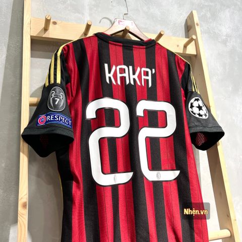 ÁO ĐẤU AC MILAN 2013/14 RETRO HÀNG THÁI SÂN NHÀ ĐỎ TAY NGẮN IN LOGO C1 & KAKA' #22