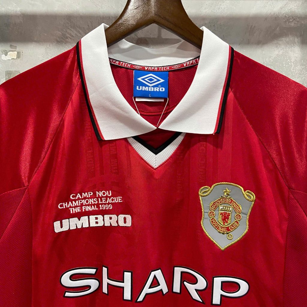 ÁO ĐẤU MANCHESTER UNITED 1998/99 C1 RETRO HÀNG THÁI SÂN NHÀ ĐỎ TAY NGẮN