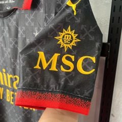 ÁO ĐẤU AC MILAN OFF WHITE 2025/26 HÀNG THÁI ĐEN PLAYER