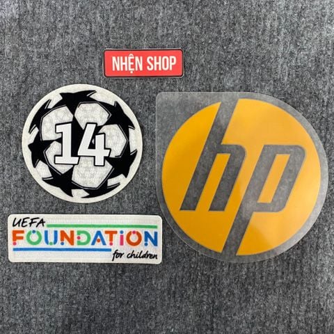 PATCH C1 CHAMPIONS LEAGUE SỐ 14 & SPONSOR HP AUTHENTIC REAL MADRID SÂN KHÁCH THỨ 3 2023/24 UCL