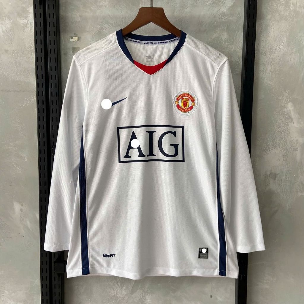 ÁO ĐẤU MANCHESTER UNITED 2009 RETRO HÀNG THÁI SÂN KHÁCH TRẮNG TAY DÀI