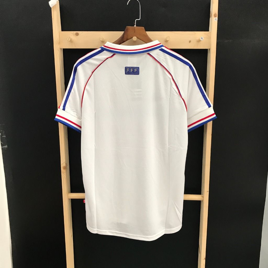 ÁO ĐẤU PHÁP 1998 RETRO HÀNG THÁI SÂN KHÁCH TRẮNG