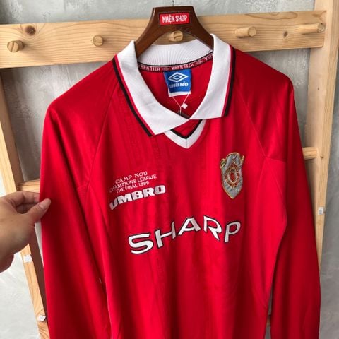 ÁO ĐẤU MANCHESTER UNITED 1998/99 C1 RETRO HÀNG THÁI SÂN NHÀ ĐỎ TAY DÀI