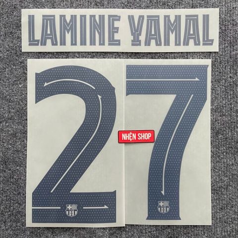 NAMESET LAMINE YAMAL 27 AUTHENTIC BARCELONA SÂN KHÁCH VÀNG THỨ 4 2022 - 2024 UCL