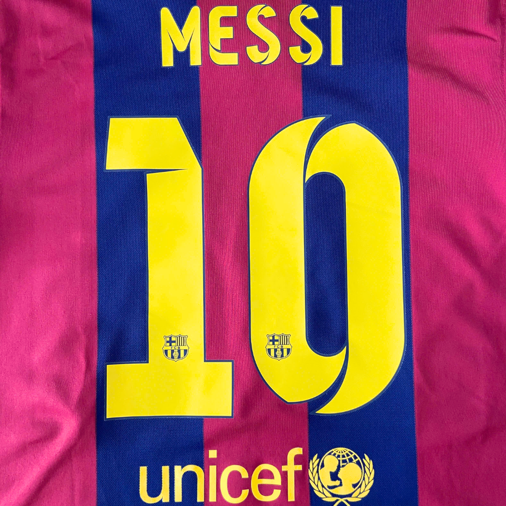 ÁO BÓNG ĐÁ BARCELONA 2014/15 CHÍNH HÃNG SÂN NHÀ FAN MESSI #10 - L (ÂU) - 610594-422