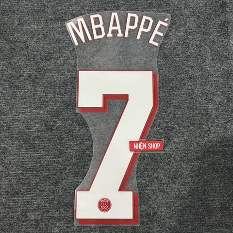 NAMESET MBAPPE 7 AUTHENTIC PSG PARIS SAINT-GERMAIN SÂN NHÀ 2021/22 UCL