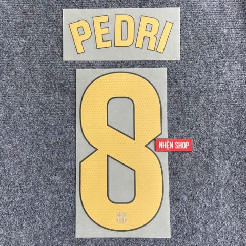 NAMESET PEDRI 8 AUTHENTIC BARCELONA SÂN NHÀ 2024/25 LALIGA