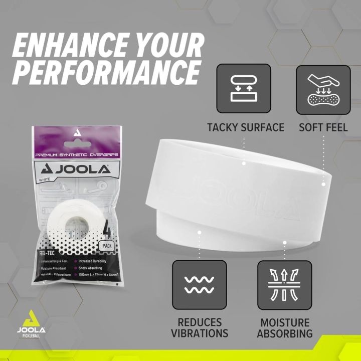 QUẤN CÁN JOOLA PREMIUM OVERGRIP (4-PACK) - TRẮNG