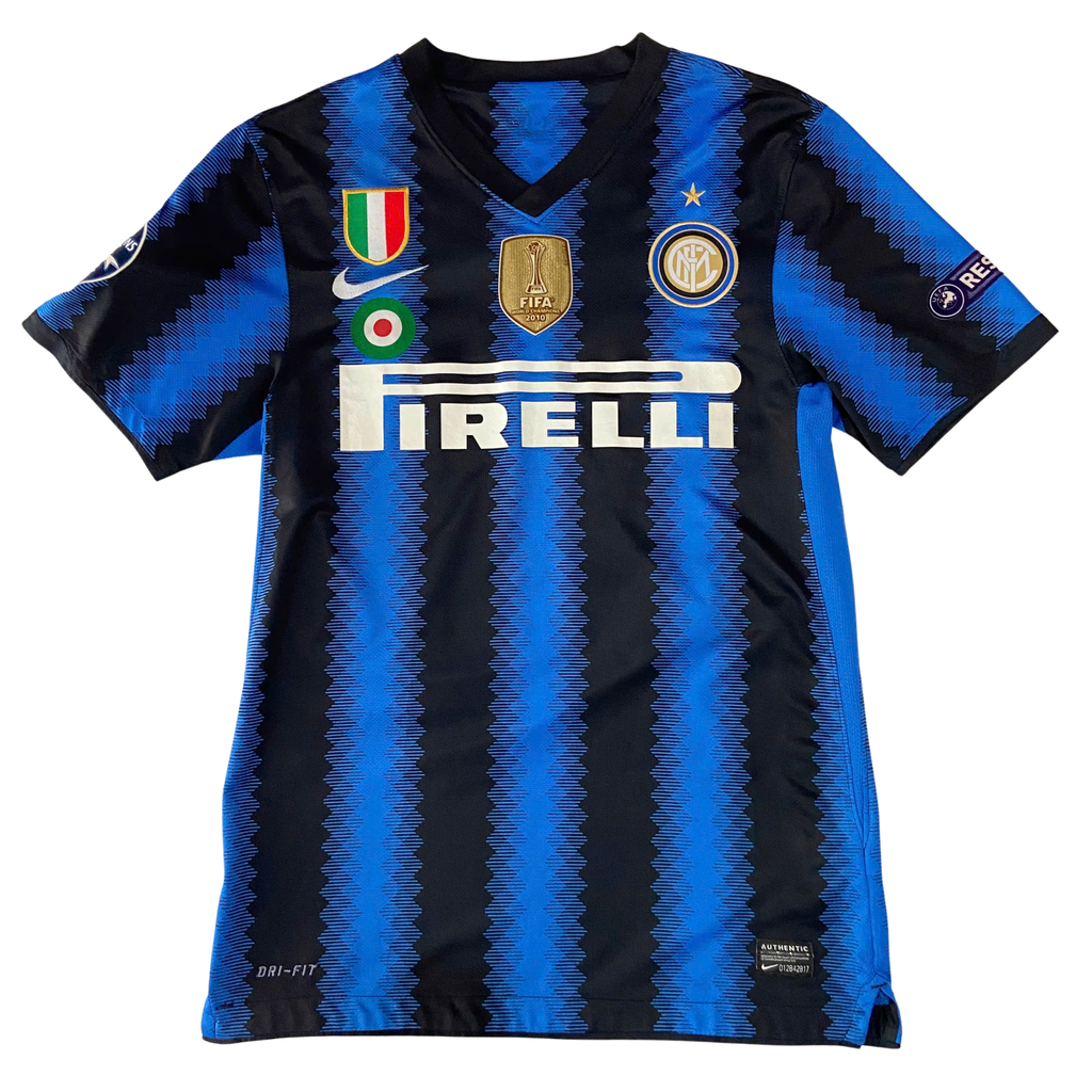 ÁO BÓNG ĐÁ INTER MILAN 2010/11 CHÍNH HÃNG SÂN NHÀ  FAN NAGATOMO #55 - S (ÂU)