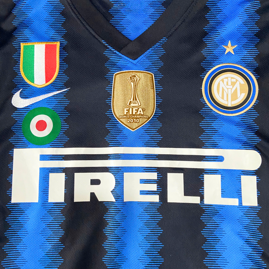 ÁO BÓNG ĐÁ INTER MILAN 2010/11 CHÍNH HÃNG SÂN NHÀ  FAN NAGATOMO #55 - S (ÂU)