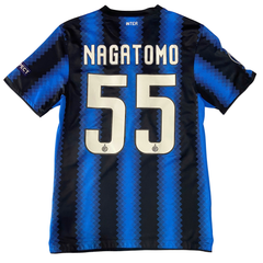 ÁO BÓNG ĐÁ INTER MILAN 2010/11 CHÍNH HÃNG SÂN NHÀ  FAN NAGATOMO #55 - S (ÂU)