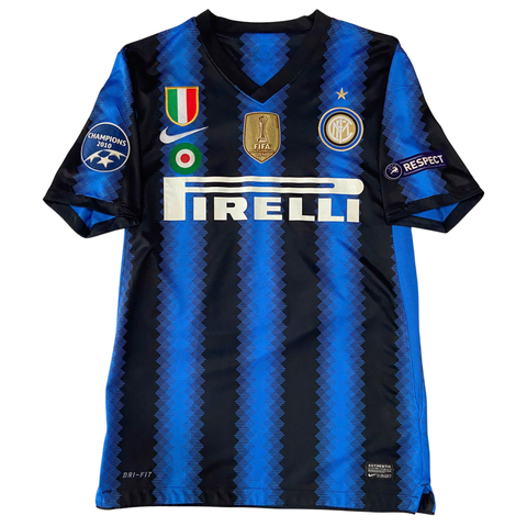 ÁO BÓNG ĐÁ INTER MILAN 2010/11 CHÍNH HÃNG SÂN NHÀ  FAN NAGATOMO #55 - S (ÂU)