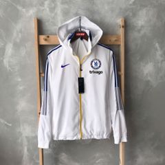 ÁO KHOÁC GIÓ CHELSEA TRẮNG SỌC XANH 2021-2022 - CHELSEA WHITE JACKET