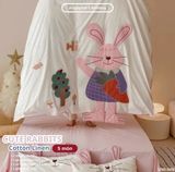  Bộ Chăn Ga Cotton Linen Kids - Thỏ Tai Dài 