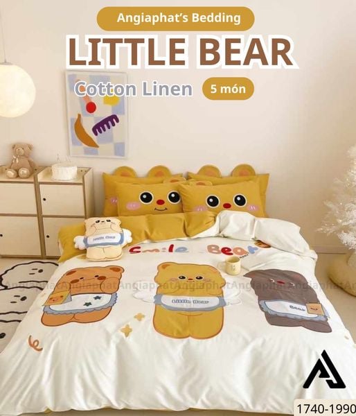  Bộ Chăn Ga Cotton Linen Kids - BEAR 