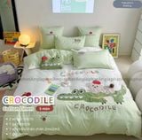  Bộ Chăn Ga Cotton Linen Kids - CÁ SẤU 