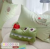  Bộ Chăn Ga Cotton Linen Kids - CÁ SẤU 